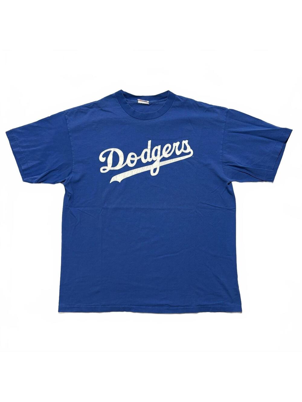 VTG 90's Majestic LA Dodgers Baseball Logo Script T-Shirt Men's L Blue Sports